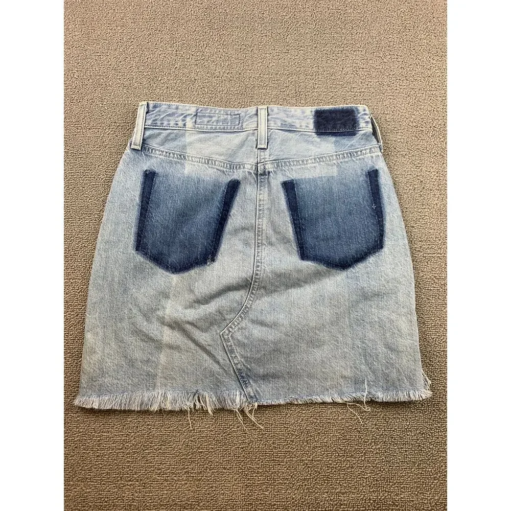 AG Adriano Goldschmied Womens Skirt 24 Blue‎ The Sandy Distressed Y2K Grunge